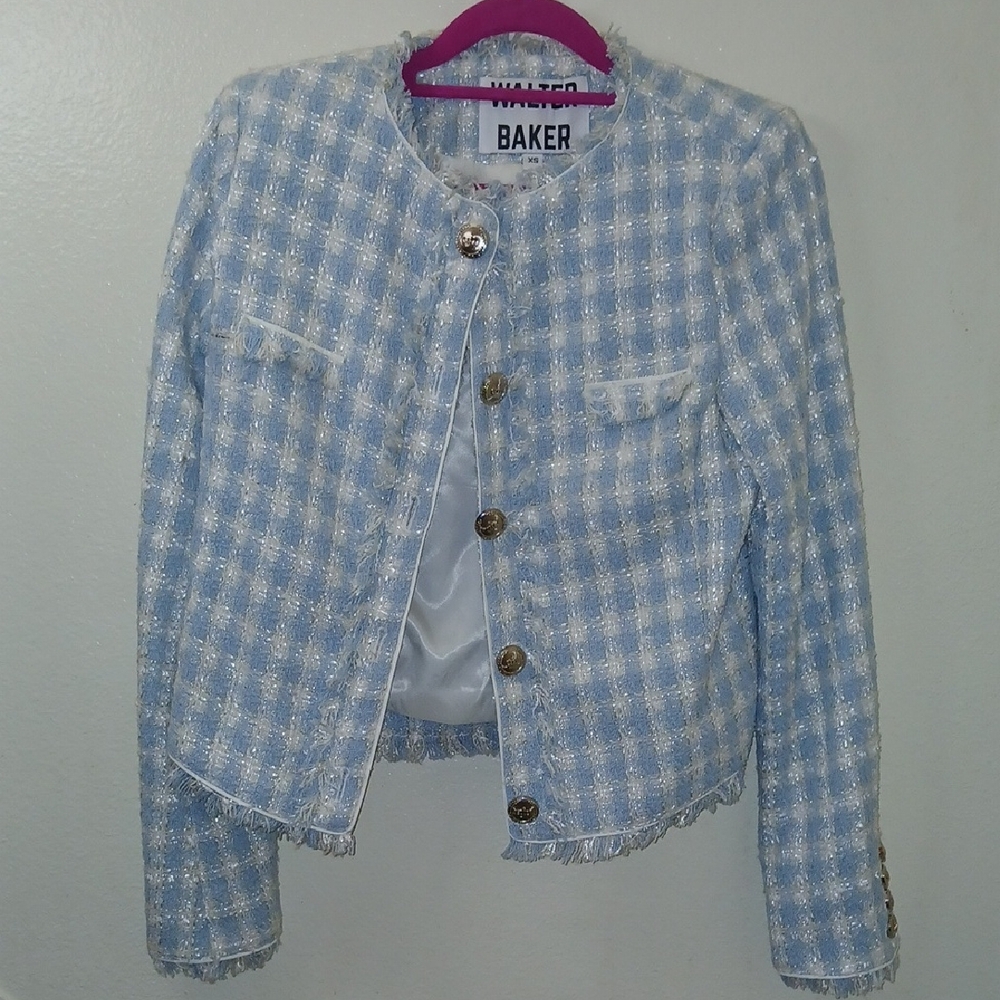 Walter Baker Blue and White Tweed Jacket